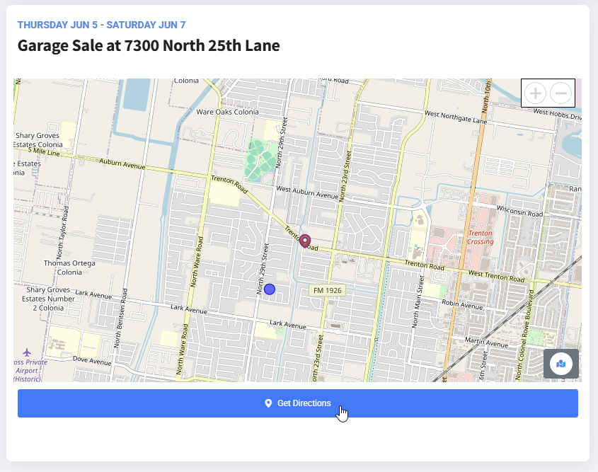 Get Directions to any listing!