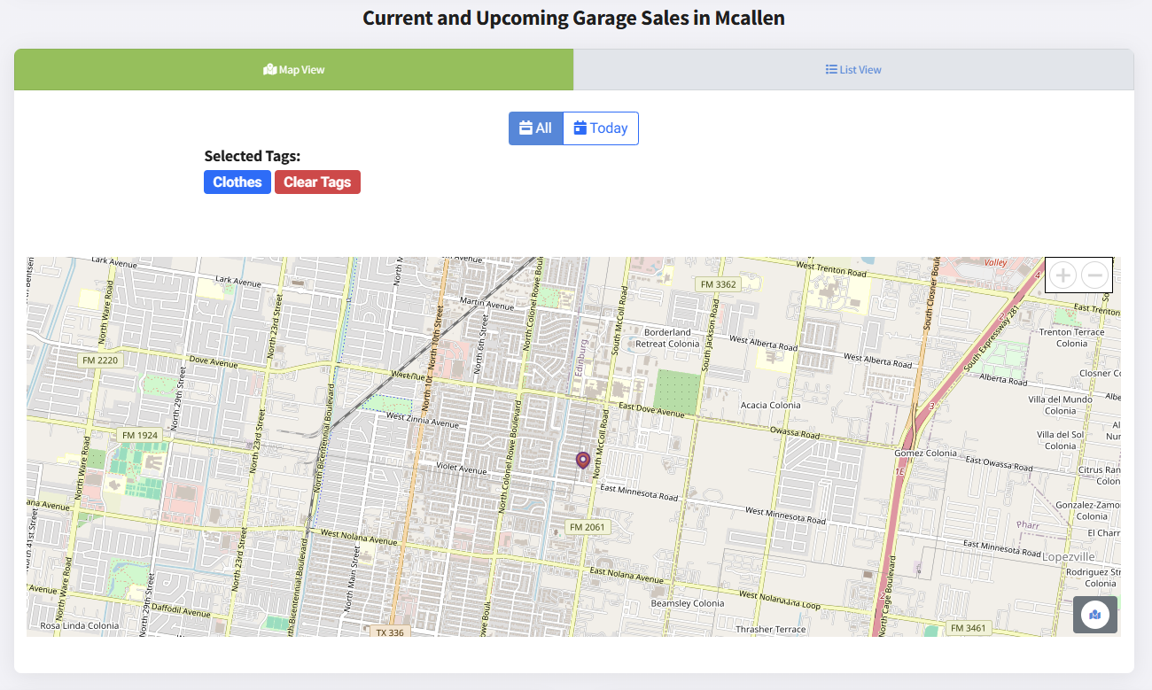 Garage Sale Search by Tag